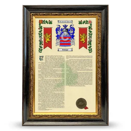 Kemage Armorial History Framed - Heirloom