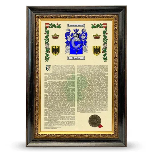 Kenndey Armorial History Framed - Heirloom