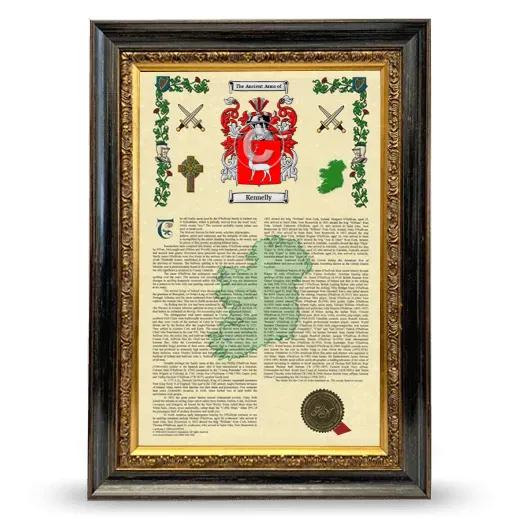 Kennelly Armorial History Framed - Heirloom