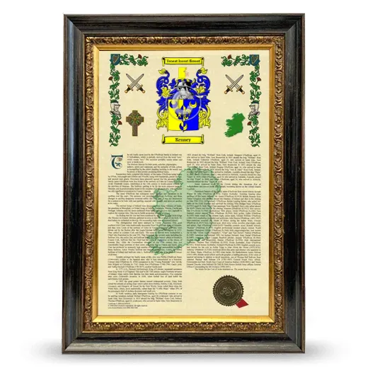 Kenney Armorial History Framed - Heirloom