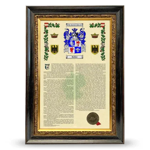 Kerber Armorial History Framed - Heirloom