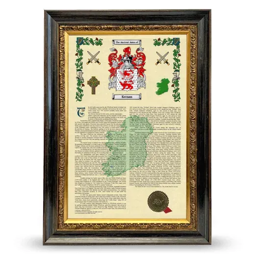 Kernan Armorial History Framed - Heirloom