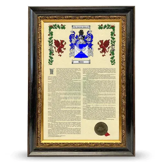 Kerry Armorial History Framed - Heirloom