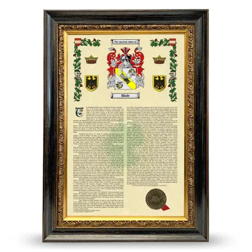 Khole Armorial History Framed - Heirloom