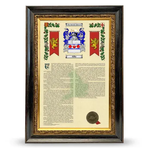 Kilby Armorial History Framed - Heirloom