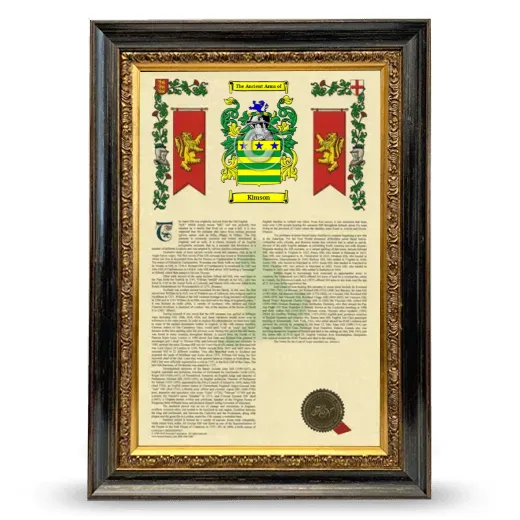 Kimson Armorial History Framed - Heirloom