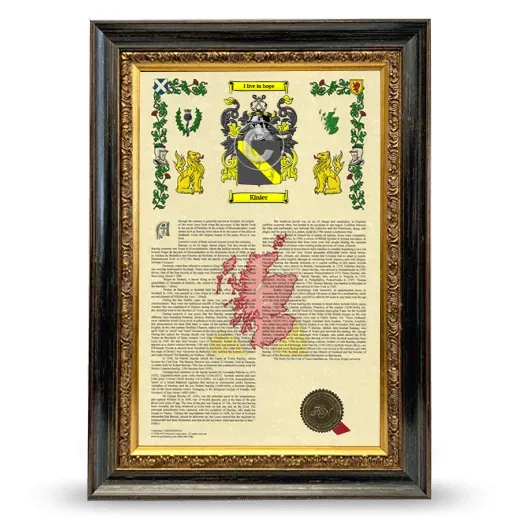 Kinier Armorial History Framed - Heirloom