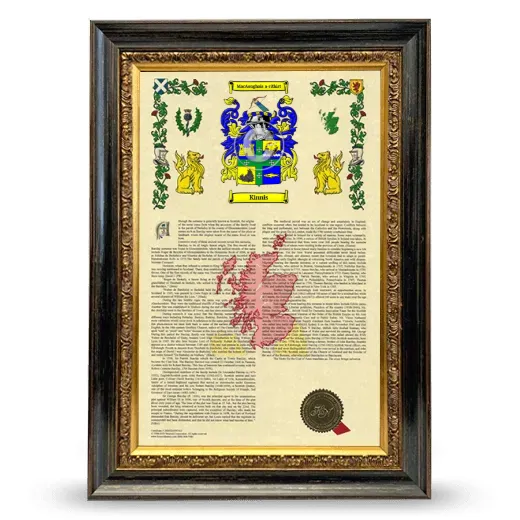 Kinnis Armorial History Framed - Heirloom