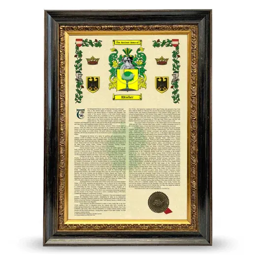 Kitscher Armorial History Framed - Heirloom