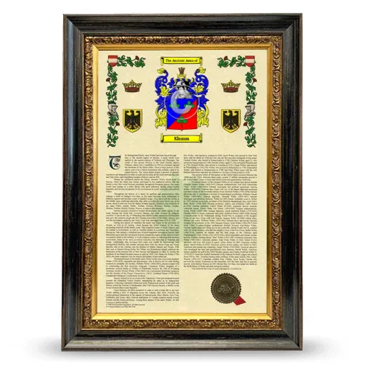 Klamm Armorial History Framed - Heirloom