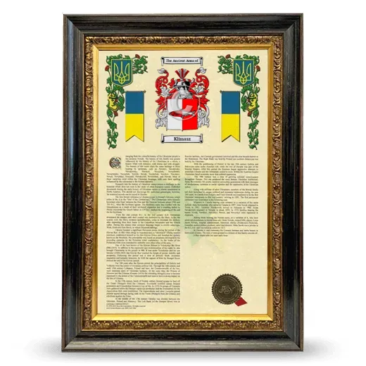 Klimasz Armorial History Framed - Heirloom