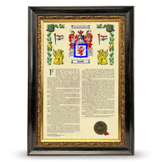Knodle Armorial History Framed - Heirloom