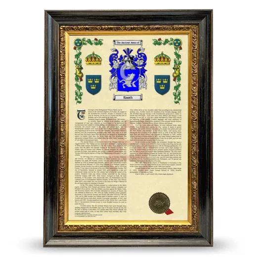 Knuth Armorial History Framed - Heirloom