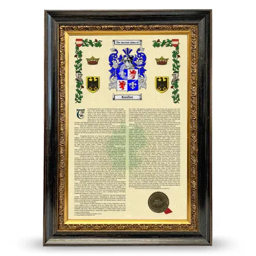 Koerber Armorial History Framed - Heirloom