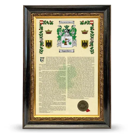 Koppenhaver Armorial History Framed - Heirloom