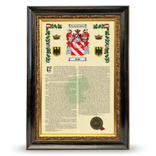 Koski Armorial History Framed - Heirloom