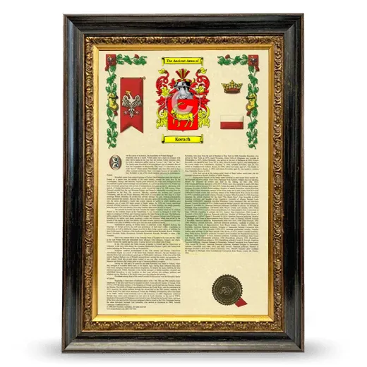Kovach Armorial History Framed - Heirloom