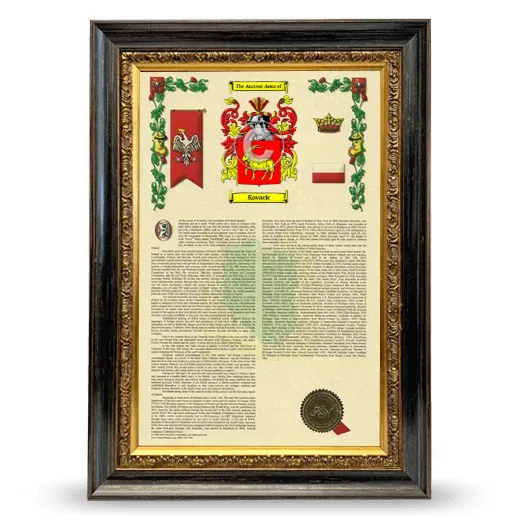 Kovacic Armorial History Framed - Heirloom