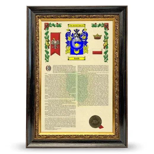 Kozák Armorial History Framed - Heirloom
