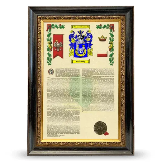 Kozlovsky Armorial History Framed - Heirloom