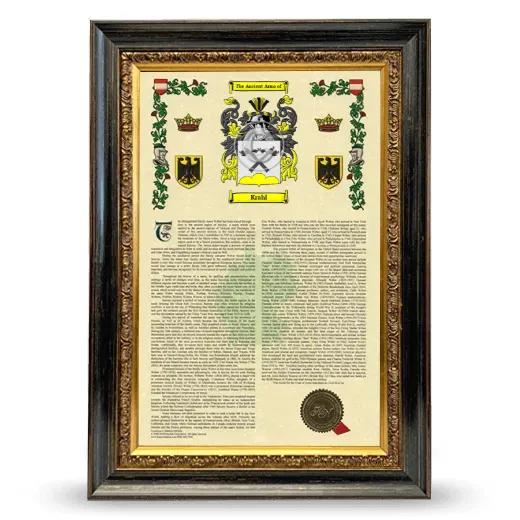 Krahl Armorial History Framed - Heirloom