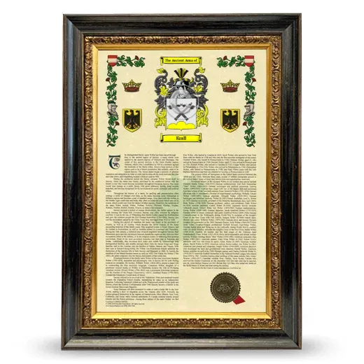 Krall Armorial History Framed - Heirloom