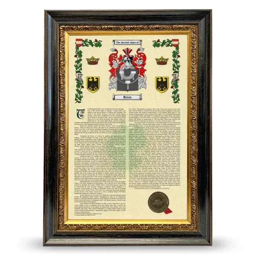 Krass Armorial History Framed - Heirloom