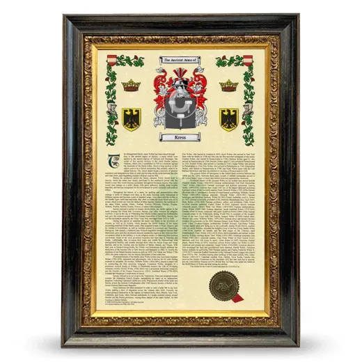Kress Armorial History Framed - Heirloom