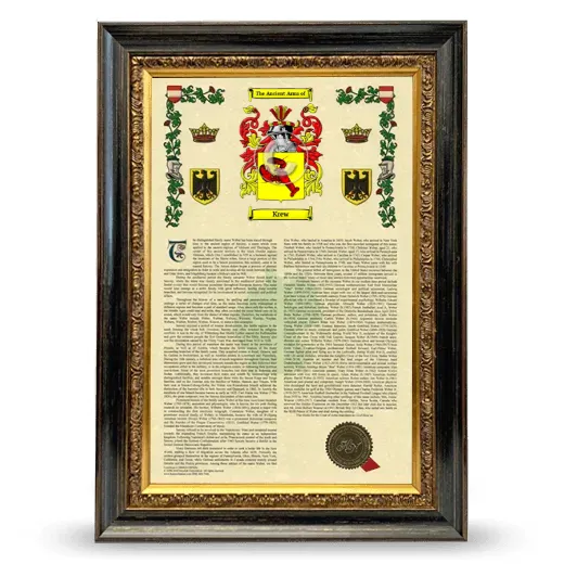 Krew Armorial History Framed - Heirloom