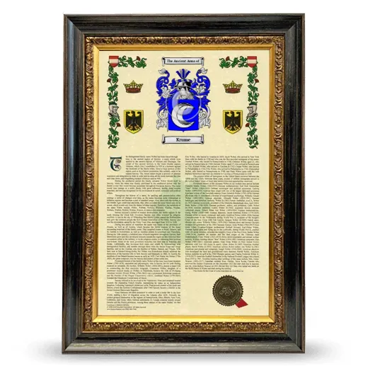 Krume Armorial History Framed - Heirloom