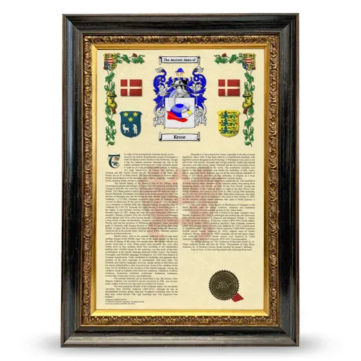 Kruse Armorial History Framed - Heirloom