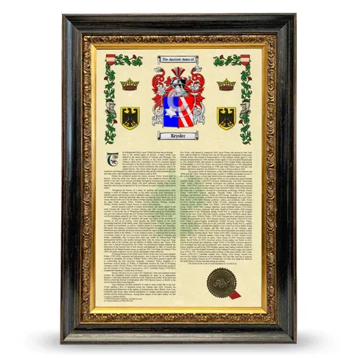 Krysler Armorial History Framed - Heirloom