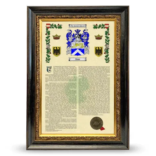 Kune Armorial History Framed - Heirloom