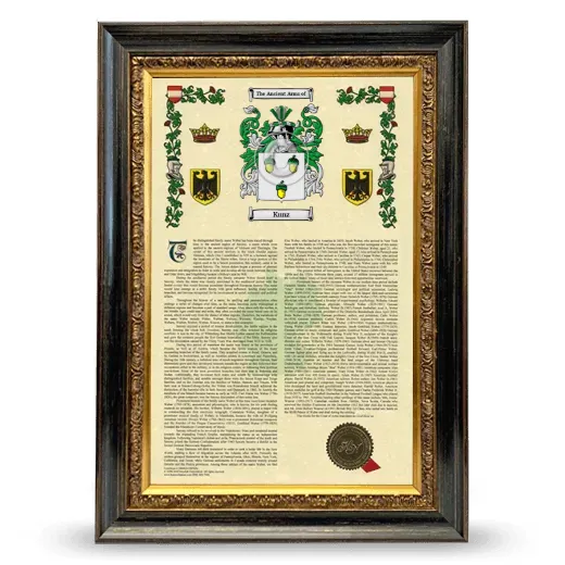 Kunz Armorial History Framed - Heirloom
