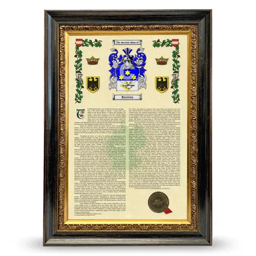 Kursten Armorial History Framed - Heirloom