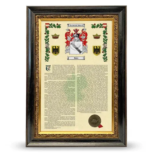 Kutz Armorial History Framed - Heirloom