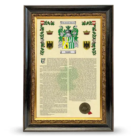 Länder Armorial History Framed - Heirloom