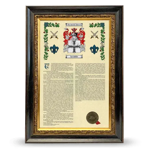 La-roche Armorial History Framed - Heirloom