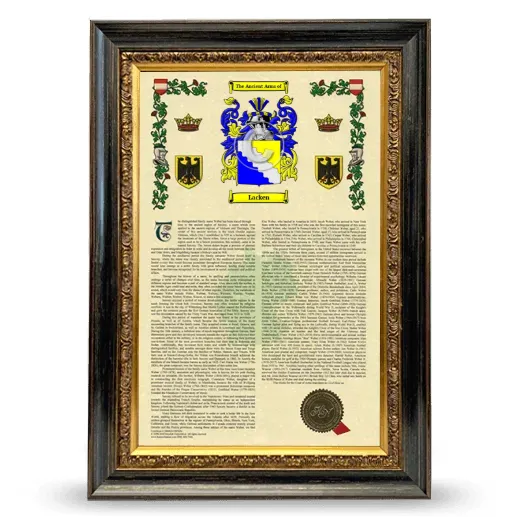 Lacken Armorial History Framed - Heirloom