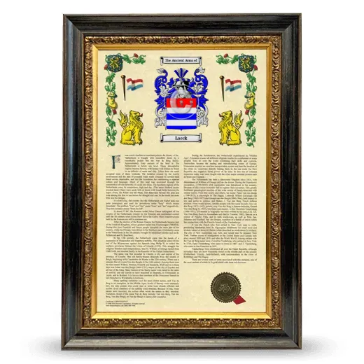 Laeck Armorial History Framed - Heirloom