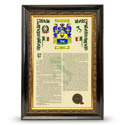 Lagatto Armorial History Framed - Heirloom