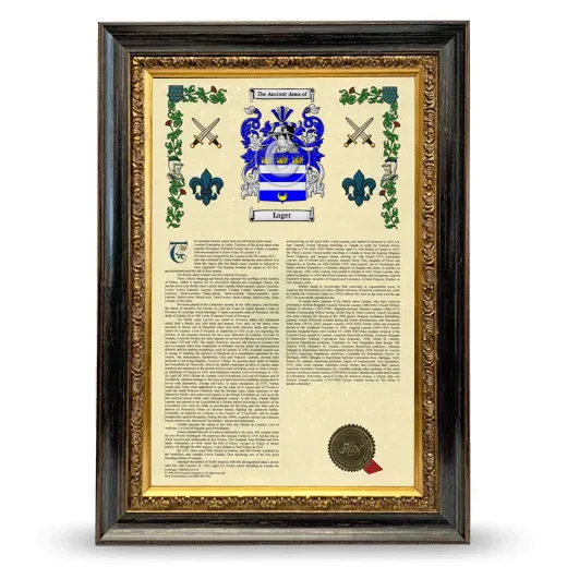 Lager Armorial History Framed - Heirloom