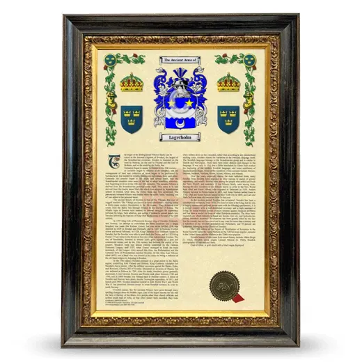 Lagerholm Armorial History Framed - Heirloom