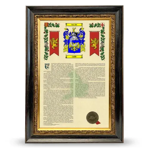 Laide Armorial History Framed - Heirloom