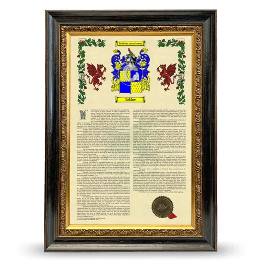 Lakine Armorial History Framed - Heirloom