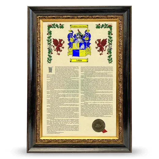 Lakyn Armorial History Framed - Heirloom