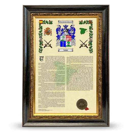 Lamo Armorial History Framed - Heirloom
