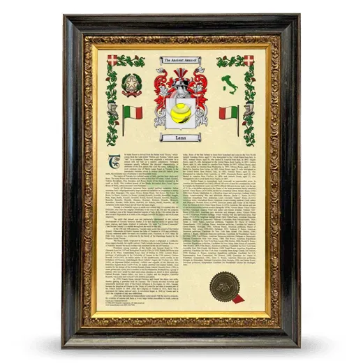 Lana Armorial History Framed - Heirloom