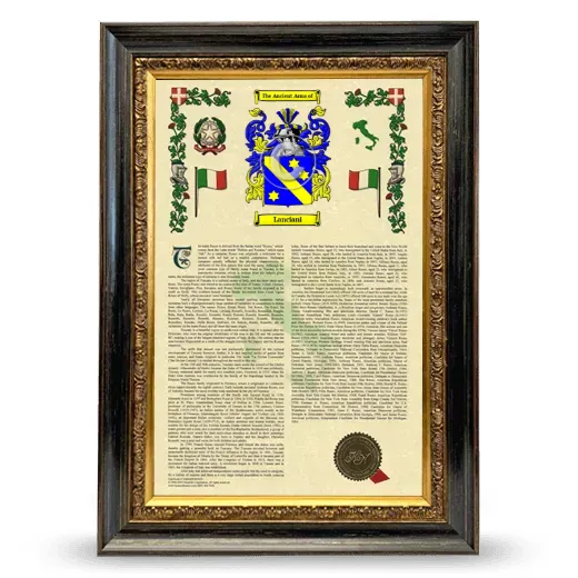 Lanciani Armorial History Framed - Heirloom