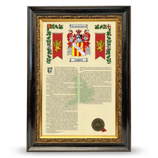 Langfork Armorial History Framed - Heirloom